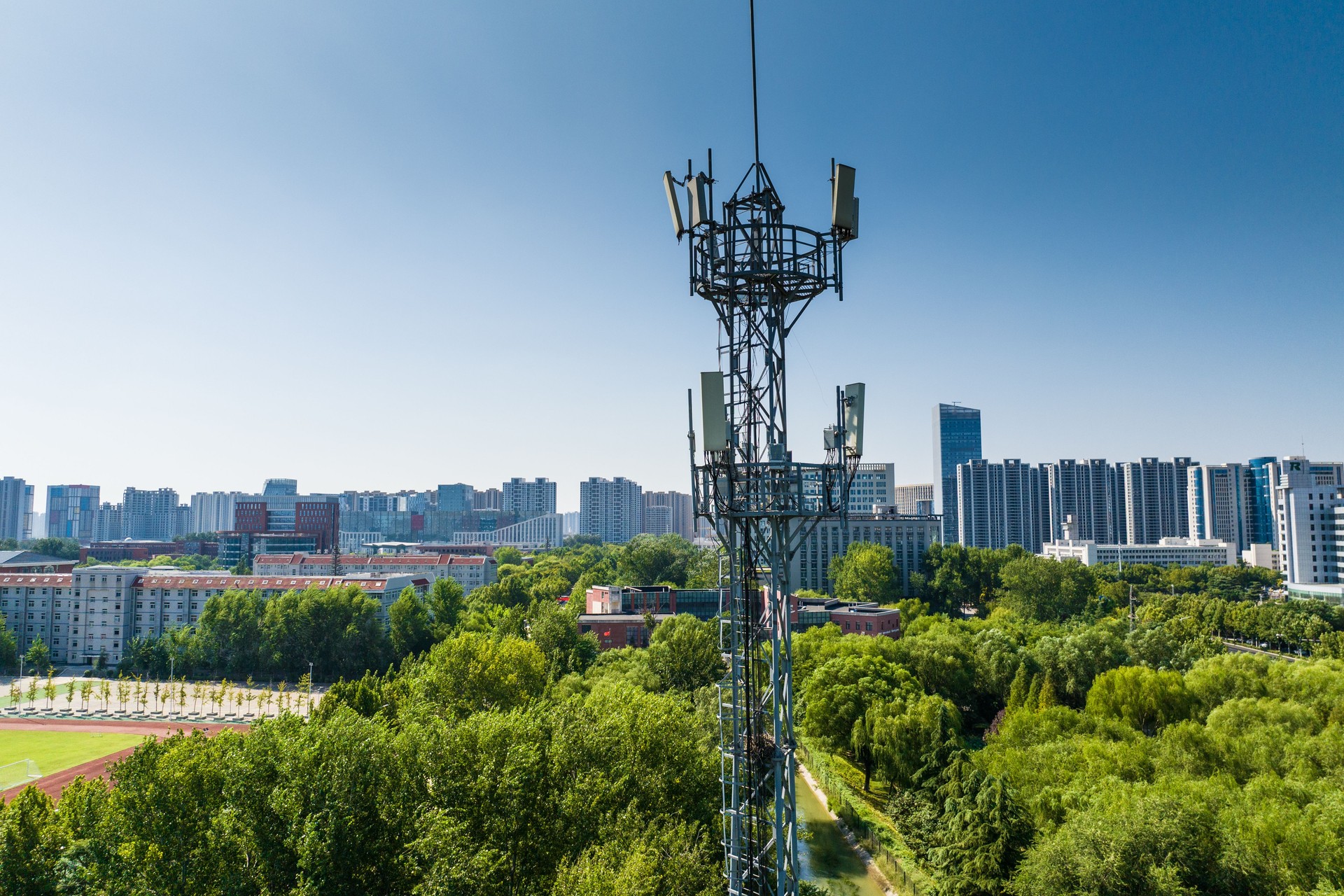 Communications tower for mobile phone